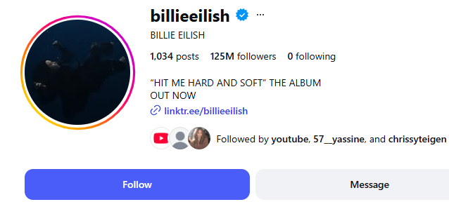 Billie Eilish - the Gen Z Instagram influencers